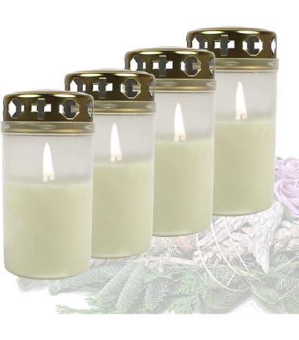 Candele Funerarie Bolsius Lumino 12 Pezzi - Bianco Con Motivo Albero, 70 Ore Di Durata