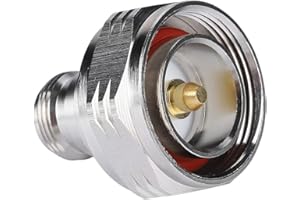 DAUERHAFT Adattatore da 7/16 DIN Adattatore da Maschio a N Femmina, Materiale del Corpo in Ottone Connettore Dritto da Maschio a Femmina N, Connettore Commerciale da 7/16 DIN (1 pz 50 Ohm)