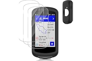 Haofun Silicone Cover per Garmin Edge 1040/1040 Solar, con 9H HD Ultra Vetro Temperato Pellicola Protettiva*3 + Nero Silicone Protettiva Custodia*1, Protezione Completa