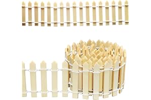 LEEWYOU Miniatur-Gartenzaun HolzzaunFlexibler Miniatur-Zaun, Miniatur Zaun Gartenzaun Holz, verwendet für Miniaturlandschaft Puppenhaus Blumentopf Fee Gartendekoration Die Farbe des Holzes 100cm*5cm