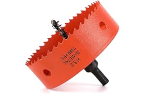 Dribotway 110mm 4-21/46'' Hole Saw, Bi-Metal Hole Saw Drill Bit High Speed Steel, Cutting Circular Holes, for Wood and Metal, Can Easily Drill Wood, Plastic, Plywood,Thin Metal