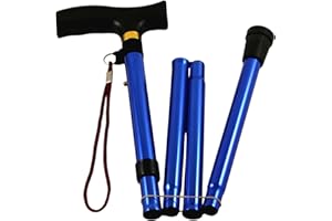 TERRYSHOP74 Bastone Pieghevole da Passeggio per Anziani in Alluminio - Bastone Regolabile e Leggero, con borsa trasporto apertura automatica