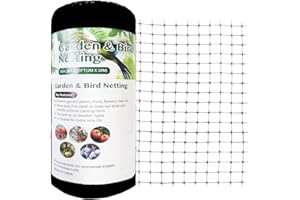 Vocray Garden Netting 2X20M, Anti Bird Netting Against Small Animals, Butterfly Netting Protect Plants, Vegetables, Fruit trees, 19x19mm Square Mesh Garden Net Pest Barrier.(Black).