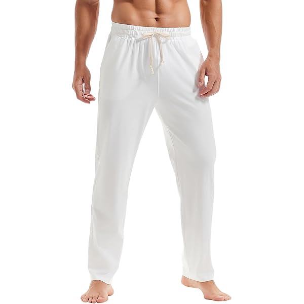 AMY COULEE Mens Cotton Athletic Pants Open Bottom Benin - View #7