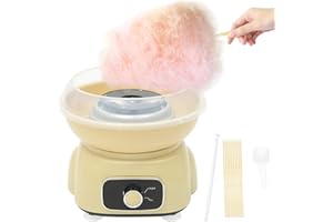 DHQCQL Zuckerwattemaschine Set, 500W Zuckerwatte Maschine mit Plastikstab Löffel und 10 Bambus-Stäbchen, 1850RPM Zucker für Zuckerwattemaschine, Cotton Candy Maker für Kindergeburtstag Party, BIS 180℃