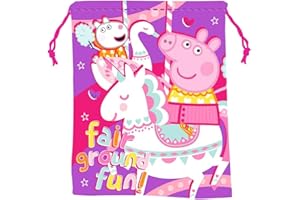 HAPPY SCHOOL Saquito Merienda Lunch Bag 27x22cm Bolsa infantil Ideal para Guardería y Cole (Peppa)