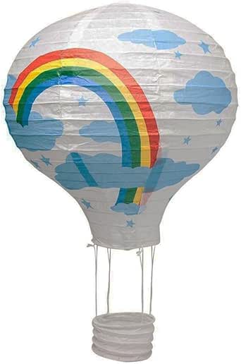 Lanterne Papier Montgolfière Bleue – Décoration Féérique Pour Mariage Ou Fête