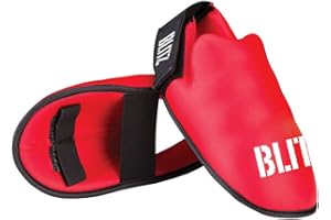 Blitz Karate Foot Guard PU Elite Protection Taekwondo - Blue Red