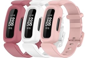 Tyogeephy Compatible avec Fitbit Ace 3 Bracelet Enfants Remplacement Silicone Coloré Caoutchouc Ajustable Sport Bandes Accessoires pour Ace 3 Activity Tracker pour Enfants 6+