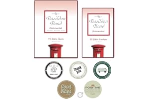 EARTHLY PASSENGERS E P EARTHLY PASSENGERS Basildon Bond No2 Duke White Letter Writing Set Includes Writing Pad with 40 Sheets & 20 Envelopes with Unique Design Envelope Adhesive Sticker Label Set. Four of Each Design 20 Stickers Mixed Men