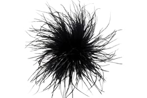 Whakano Elegante Feder Brosche,Damen Haarspange,Straußenfeder Ansteckbrosche,Vintage Corsage Anzug Pullover Hemd Hüte Clips für Damen,Kleidung Zubehör,für Hochzeit Bankett Party,Schwarz