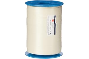 PRÄSENT C.E. PATTBERG Nastro colore crema, rotolo nastro regalo, lungh. 250 m, largh. 10 mm, per decorare, abbellire pacchetti di Natale e pacchi regalo in ogni occasione