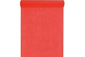 INSPIRARTE DECO Artificielles – Camino de Mesa Rojo Liso de Tela no Tejida, 30 cm x 10 m – Elige Tus Colores: Camino de Mesa Rojo