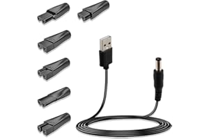 MEUKCEZ 7 Pcs Shaver Charger Cable Kit, Electric Shaver Charger with 6 Charging Cord Heads, Razor Charger Compatible with Philips Whal Norelco Braun Shavers HQ8505 5000/7000 Series, Beard Trimmer Charger