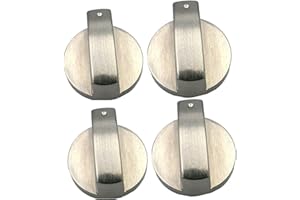 ELEGANTTIN 4 PCS Gas Stove Knob 6mm Universal Cooker Replacement Knobs Oven Knobs Metal Rotary Switch Control for Kitchen Cooker Gas Stove Oven Cooktop