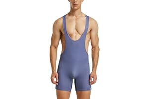 winying Combinaison Homme Short Sport Lutte Singlet Body Sans Manche Maillot de Corps Gym Tenue Lutte Combishort Sport Boxer Fitness