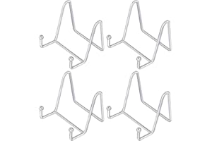 HCHLQLZ (4 Stück Silber Metall Tellerständer Tellerhalter Eisen Staffelei Display Ständer für Schüssel Teller Kunst Foto Bilderrahmen-3inchx3inch