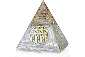 Selenite Glow Orgone Pyramid with Copper Coil – Handmade Crystal Energy Generator for Manifestation, Meditation & Positive Vibes – Glows in The Dark by Nilo Crystals®
