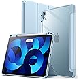JETech Case for iPad Air 11-Inch M2 (2024), iPad Air 5/4 (2022/2020 5th/4th 10.9-Inch) with Pencil Holder, Clear Transparent Back Slim Stand Shockproof Tablet Cover, Auto Wake/Sleep (Sky Blue)