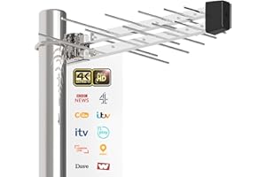 SZKALAK TV Aerial Outdoor - Digital TV Aerial Outdoor with Long Range Digital 4K/1080P Clear Channel Reception, UHF/VHF Digital Signal - Attic or Outdoor, Weather Resistant, 26.25ft Cable