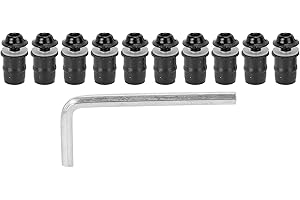 SHANRYA Nakrętki do przedniej szyby, zestaw śrub do przedniej szyby, funkcjonalne, uniwersalne do motocykli dla pracowników konserwacyjnych (B (czarny))