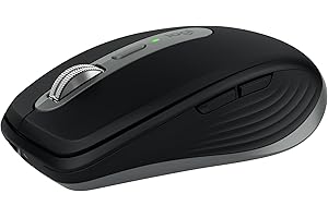 ‎LOGITECH Logitech MX Anywhere 3S for Mac, kompaktowa bezprzewodowa mysz Bluetooth, sensor 8K DPI działający na każdej powierzchni,ciche kliknięcia,USB C,mysz bezprzewodowa do MacBooka,iPada - Kosmiczna szarość