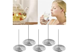 GCDN 5 filtri per teiera in Acciaio Inox, riutilizzabili, Filtro a Molla, infusore per tè e caffè per sostituire Il (Dimensioni: L)