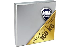MAGNET-KAUF Magnete al neodimio N52 160 kg – Magneti al neodimio extra forti – Super Magneti a parallelepifo grande – 60 x 10 mm Power Block piastra