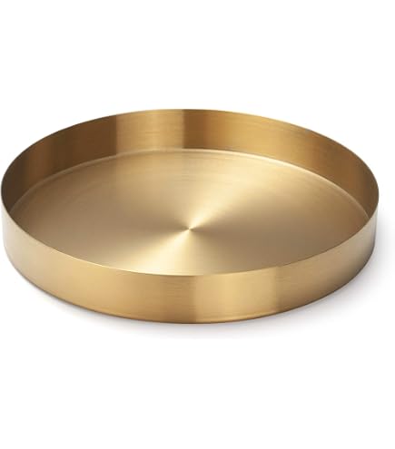 Vassoio Decorativo Rotondo Oro 30 Cm – In Acciaio Inox Per Corona Avvento, Gioielli, Dolci, Regalo Elegante Per La Casa