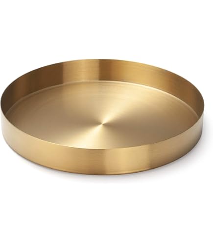 Vassoio Decorativo Rotondo Oro 30 Cm – In Acciaio Inox Per Corona Avvento, Gioielli, Dolci, Regalo Elegante Per La Casa