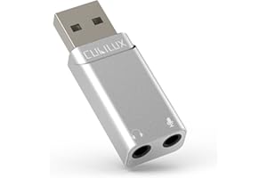 Cubilux Scheda audio stereo esterna USB con DAC 96KHz/24bit, USB A a 3,5 mm TRS microfono adattatore jack cuffie compatibile con Mac Pro/Mini Laptop Computer PS5 PC Windows 11/10/7 Linux Raspberry Pi