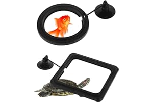 STYQUENZER 2 PCS Futterring Aquarium, Schwarzer Aquarium Futterring Fisch Fütterung Ringe Fisch Aquariums Fütterer Schwimmend Futter Fütterung Kreis Mit Saugnapf Verhindern, DASS Wasser Turbulenzen Lebensmittel