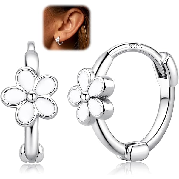 UNIQA Orecchini A Cerchio Piccoli Con Pendente In Argento 925 E Zirconi – Anallergici, Regalo Per Lei