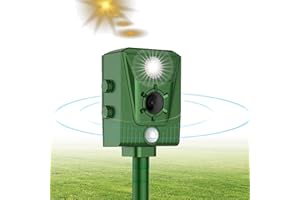 COODAY Repelente de Gatos, ahuyentador de pájaros, disuasión Solar ultrasónico, Parada de Animales, Gatos, Ratas, Perros, pájaros, Zorros y Otros, Repelente al Aire Libre para Animales con LED Intermitentes