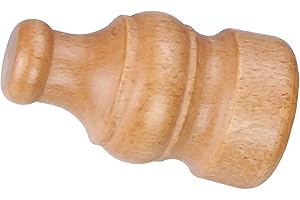 IANPAV Wooden finials 28mm Classic, 2Pc, Light Oak,