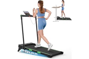 THERUN Tapis de Course, Inclinaison de 10%, Tapis Roulant Pliable 3 en 1, 12km/h avec Affichage LED, Télécommande et Tablet Holder Tapis de Course Inclinable pour Bureau à Domicile