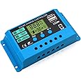 Diymore Solar Charge Controller,30A Solar Panel Charge Controller,12V/24V Solar Panel Battery Regulator with Dual USB Port and LCD Display suitable for Various Batteries
