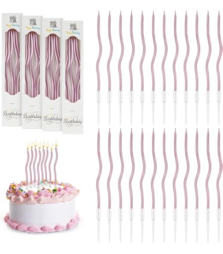 Candele Macaron Number Pastello Decorativa, Candela di Compleanno di Perle Color Caramella, Candela Torta Numeri con 12 Candele a Spirale per Bambine Anniversario Festa a Tema(3