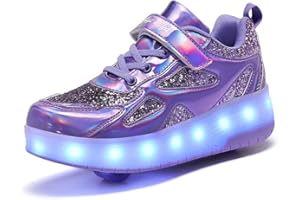 Mateju Scarpe con Rotelle Bambino Bambina Sportive Scarpe da Skateboard, Rotelle a Scomparsa Skateboard Sneakers Scarpe da Ginnastica da Pattini per Adulto Donna Uomo 29-40 EU