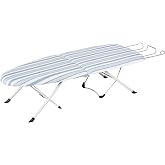 Honey Can Do Folding Table Ironing Board with Cover and Padded, Stainless Steel, White, 31.5 x 8.2 x 42 cm