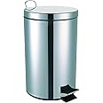 FEELINGS 20 Liter Stainless Steel Round Step Dustbin With Plastic Bucket Inside | Trash Bin for Kitchen, Office, Bathroom, Restaurant