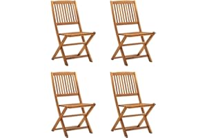 ‎VIDAXL vidaXL 4X Akazienholz Massiv Gartenstuhl Klappbar Hochlehner Stuhl Klappstuhl Holzstuhl Gartenstühle Stühle Essstuhl Balkon Terrasse