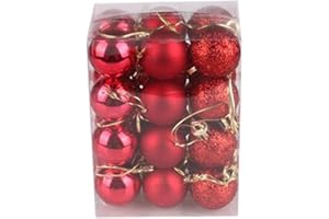 HAOLEI Weihnachtskugeln 3CM, 24 Stücke Christbaumkugeln Kunststoff Ornamente Weihnachtsdeko Weihnachtsbaumschmuck für Weihnachtsbaum Christbaumkugeln Braun Weihnachtsdekoration