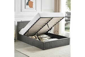 Blisswood Ottoman Bed With Memory Foam Mattress, 4ft Small Double Upholstered Bed Frame, Ottoman Bed With Storage & Wooden Slats Small Double Bed Frame (4ft Small Double Bed With Mattress Included)