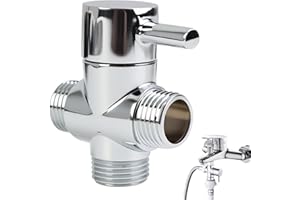 ANRBB Valvola Di Derivazione Doccia, Adattatore A T A 3 Vie Per Invertitore Del Braccio, Ingresso Maschio G1, Uscite Maschio G1/2 E G1/2, Ottone Massiccio Cromato, Invertitore Doccia