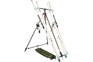 FISH-XPRO Beach Pro Deluxe – 2 Ruten – 2 Rollen – Strandunterstützung – Strand-Angelset – Strandruten-Set – 3,90 m – Weiß