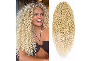 PORSMEER 3 Packs 22 Zoll Water Wave Twist Easy Crochet Hair Blond mix Hellblond für Butterfly Locs Crochet Braids Hair Extensions Pre-Looped Kunsthaar Geflochtener Zopf Haarteile für Frauen