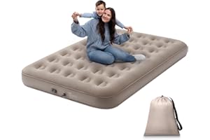 KITXEDAS Small Double Airbed, Inflatable JUST One-click, Airbed Double Air Bed with Built in Pump, electric Inflatable Mattress Self Inflating Guest Bed Blow up Mattress, 190 * 125 * 20cm