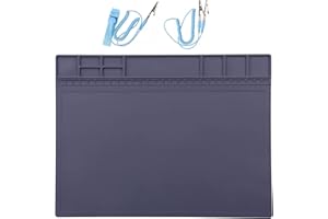 HEYWOOD HPFIX Tapis antistatique pour ordinateur, ordinateur portable, cellphone, iPad Electronics Repair, ESD Soldering Mat Heat Resistant with ESD Wrist Strap and Grounding Cord