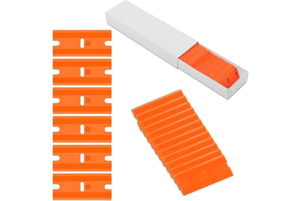Flintronic 100 st keramikfältskrapa reservblad, plastblad, skrapa blad, rakblad Zeranfeldkratzer, keramikfält, herdschaben för häll, ugn, glaskeramik